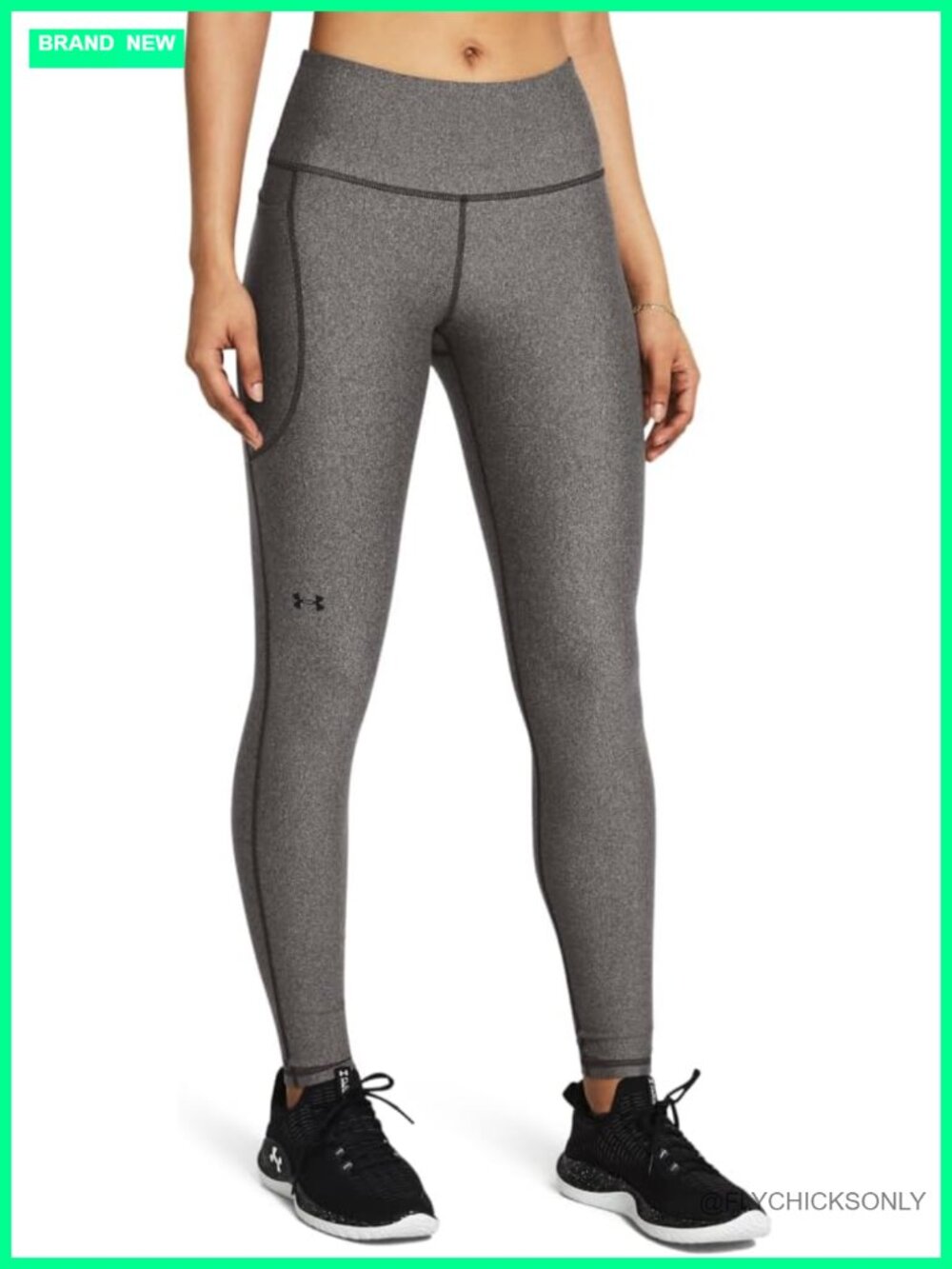 High Waisted No-Slip Pocketed Leggings, HeatGear, 4-Way Stretch, Moisture